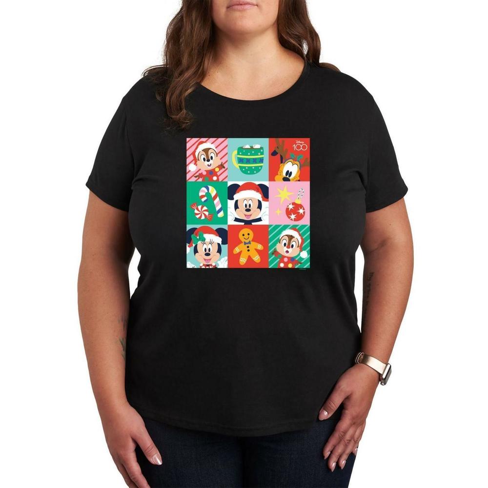 Hybrid Apparel Womens Air Waves Disney Holiday Graphic TShirt Black Size 1X NWT